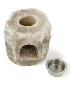 Difusor de aceite de cristal de sal gris para yoga