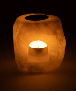 Difusor de aceite de cristal de sal blanco para yoga