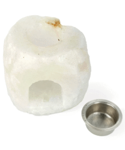Difusor de aceite de cristal de sal blanco para yoga