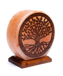 Lámpara de sal árbol de la vida con cable y bombilla LED para yoga