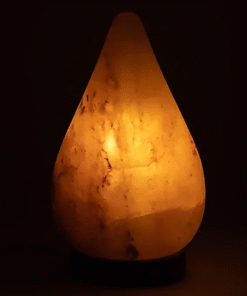 Lámpara de sal en forma de gota con cable y LED para yoga