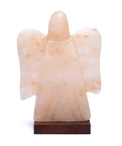 Lámpara de sal Ángel con cable y LED para yoga