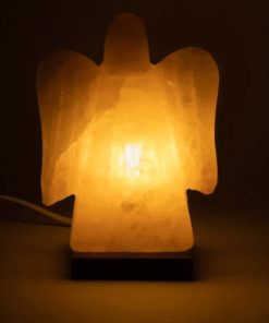 Lámpara de sal Ángel con cable y LED para yoga