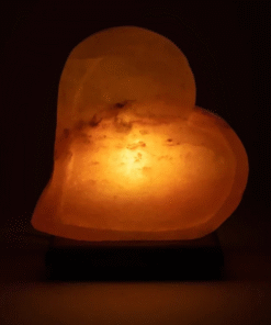 Lámpara de sal doble Corazón con cable y LED para yoga