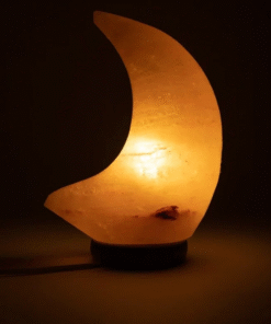 Lámpara de sal Luna con cable y LED para yoga