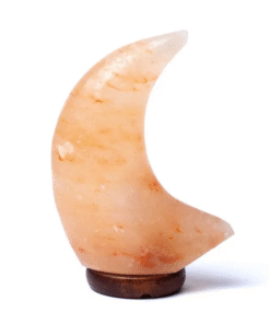 Lámpara de sal Luna con cable y LED para yoga
