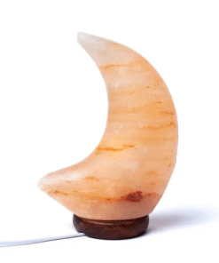 Lámpara de sal Luna con cable y LED para yoga